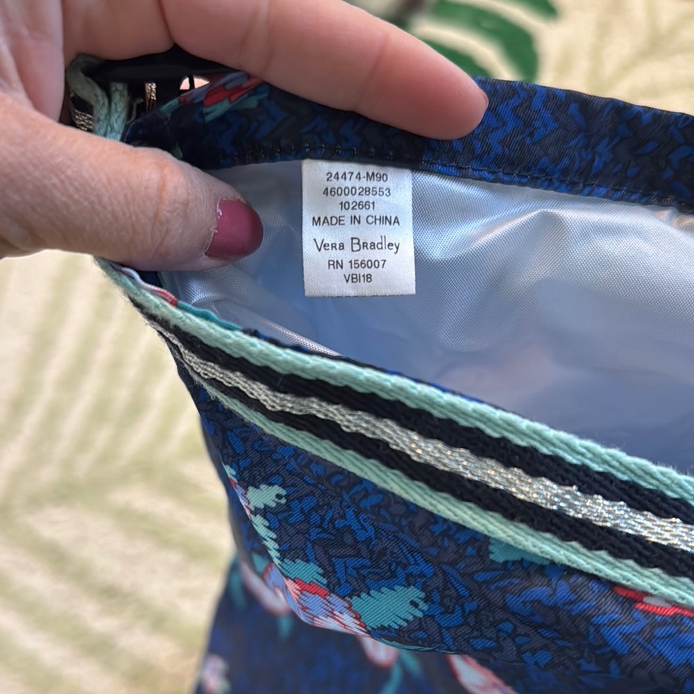 Vera Bradley Blue Floral  Backpack with clasp - Picture 2 of 5